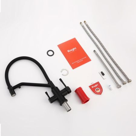 Смеситель для кухни с подключением фильтра Raglo R81.62.06, черный