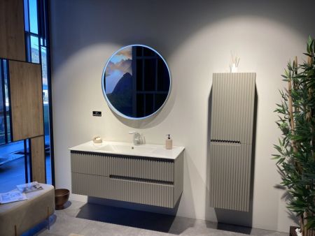 Зеркало ORKA Moonlight 90x90 c LED подсветкой, бежевый матовый