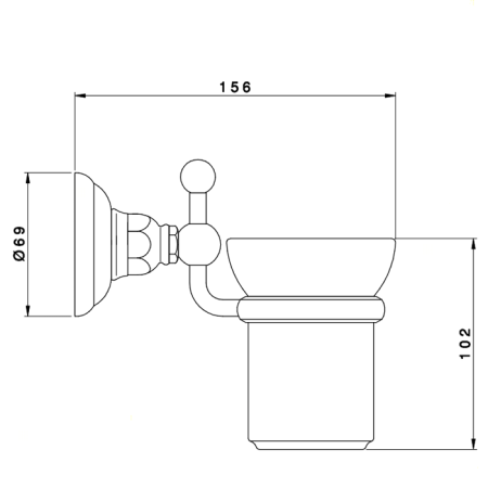 Nicolazzi Accessori Classica Стакан подвесной, цвет: хром/белый, артикул 1488CR