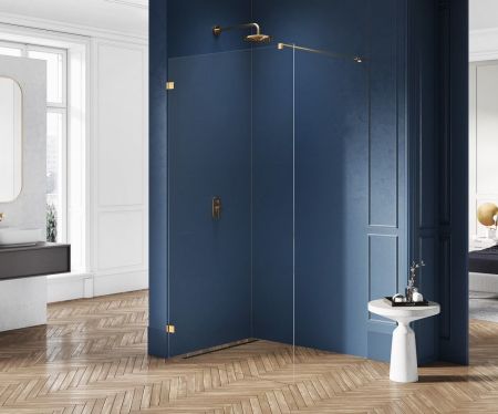 Душевое ограждение NEW TRENDY AVEXA GOLD BRUSHED 150x200 EXK-2002 (брашированное золото), артикул EXK-2002