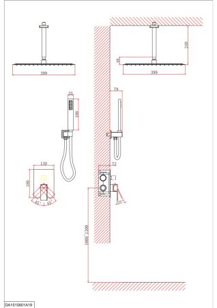 Душевая система D&K встраиваемая Bayern.Liszt (DA1515801A19), артикул DA1515801A19