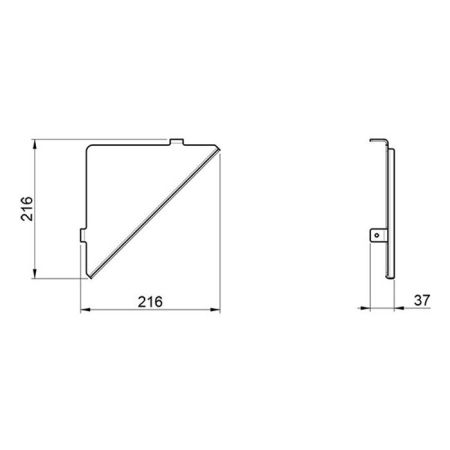 ALMAR Полка угловая 216xh216 мм, цвет нержавеющая сталь брашированная AISI 316, артикул E300002.316