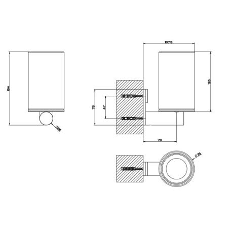 GESSI 316 Стакан настенный, цвет: белый/steel brushed