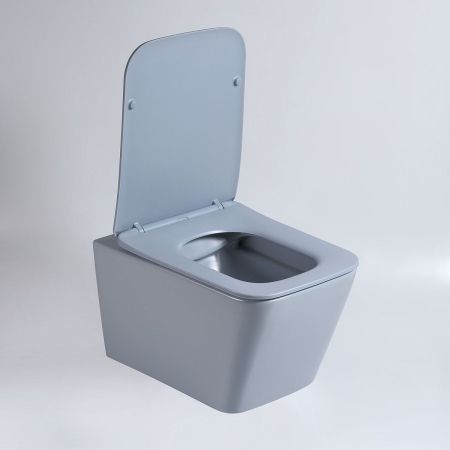 Унитаз подвесной Q-Line VT1-12MO безободковый, цвет океан мат., ультратонкое soft close сиденье, артикул VT1-12MO