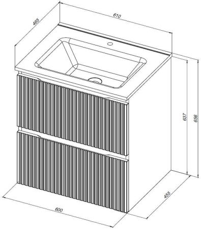 Тумба под раковину Aquanet Джейн (Flat) 60 маренго, артикул 00335427