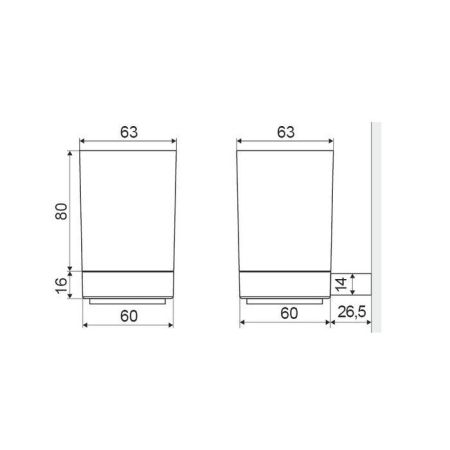 Стакан подвесной EXCELLENT Riko (хром)