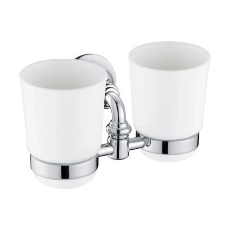 Стакан двойной для ванной комнаты Rose RG1222, хром, артикул RG1222