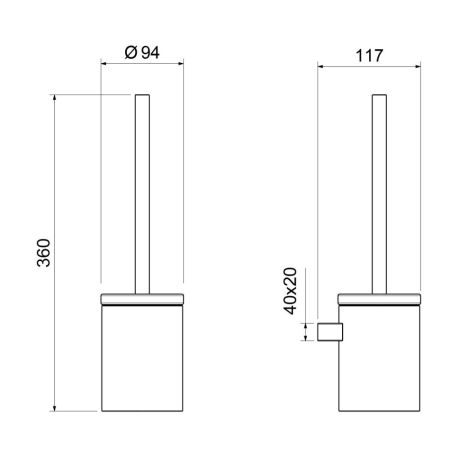 Щетка для туалета Timo Luiro хром (18661/00), артикул 18661/00