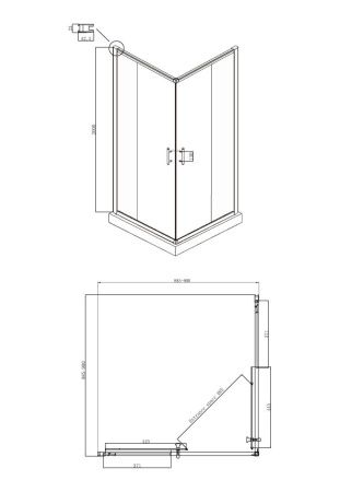 Душевой уголок Ambassador Kingston 14011102-ST15, квадратный, угловой трап, 90х90