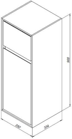 Пенал малый Aquanet Милан 35 черный глянец, артикул 00306376
