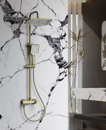 Душевая система BELZ B24715-5, брашированное золото