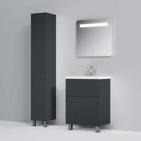 M90CSR0306GM GEM, шкаф-колонна, напольный, правый, 30 см, двери, push-to-open, графит матовый, артикул M90CSR0306GM