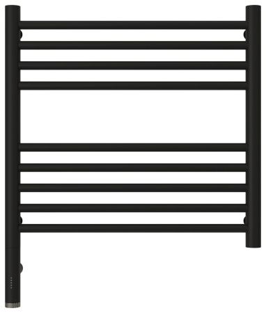 Полотенцесушитель электрический "БОГЕМА 3.0" прямая 500х500 / МЭМ левый (Матовый чёрный)
