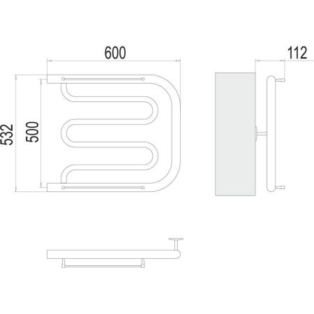 Полотенцесушитель водяной Terminus Фокстрот (1") БШ 50х60, артикул 4620768881046