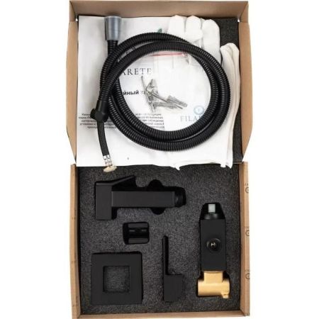 Гигиенический душ со смесителем встраиваемый FILARETE Fing FL101BL, черный