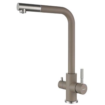 Смеситель для кухни с подключением фильтра GranFest Z-5421, песочный