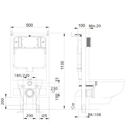 Инсталляция для подвесного унитаза Aquatek INS-0000020 , 1130*500*100 мм , +звукоизоляционная прокладка (возможна установка в угол) Инсталляция для подвесного унитаза Aquatek INS-0000020 , 1130*500*100 мм , +звукоизоляционная прокладка (возможна установка в угол)