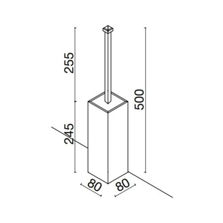 OASIS SQUARE Ершик для унитаза, напольный, цвет хром