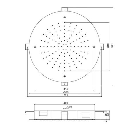 Fima Carlo Frattini Soffioni Верхний душ, 50см., потолочный, цвет: золото, артикул F2426OR