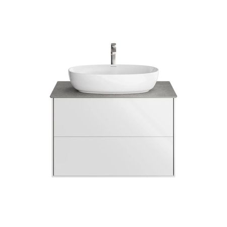 Тумба PLAZA Modern подвесная 80, 2 ящика, белая глянцевая, артикул PLB.M.80.2\WHT.V