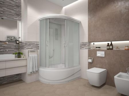 Душевая кабина Erlit Comfort ER3512TPR 120x80 задняя стенка Белая стекло матовое, артикул ER3512TPR-C3