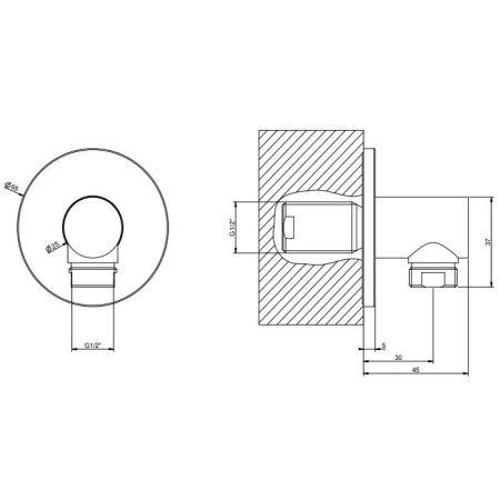 GESSI Вывод воды из стены, цвет Black XL, артикул 63469#299