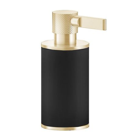 GESSI INCISO Дозатор для жидкого мыла настольный, цвет: черный/золото, артикул 58538#246