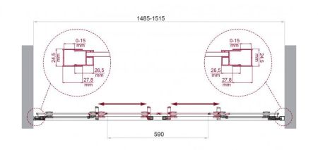 LUCE-BF-2-140-C-Cr Душевая дверь, артикул LUCE-BF-2-140-C-Cr