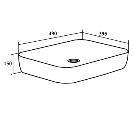 Умывальник Runo CUATRO 49*39 (00-00001365), артикул 00-00001365
