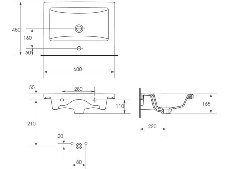 Тумба "Кармела 60", 3 ящ., ольха белая, Сомо 60, артикул SP-00000177