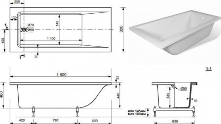 Ванна из искусственного мрамора Aquanet Bright Stone 180х80, артикул AQ-00332885