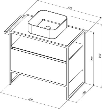 Тумба под раковину Allen Brau Priority 80 1.31002.WM белый матовый, артикул 1.31002.WM