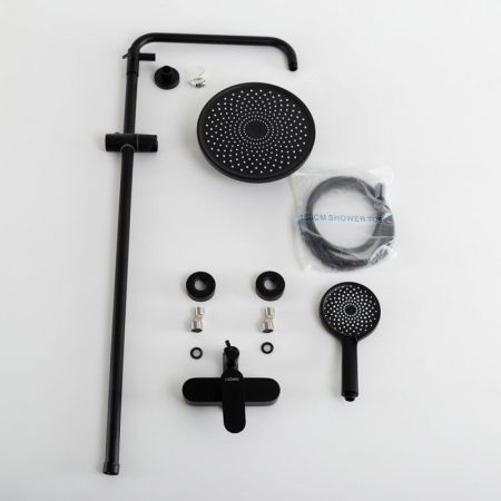 STYLUS-CD-NOP Душевая стойка со смесителем, черный матовый, артикул STYLUS-CD-NOP