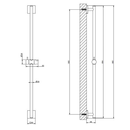 GESSI Rilievo Штанга для душа, цвет: nero XL, артикул 59244#299
