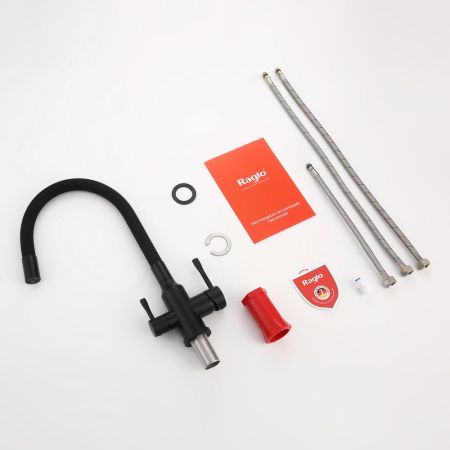 Смеситель для кухни с подключением фильтра Raglo R81.64.06, черный, артикул R81.64.06