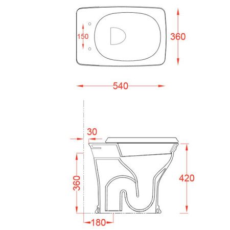 Artceram CIVITAS Унитаз напольный 36х54 см, слив в пол, цвет белый (крепится на силикон)