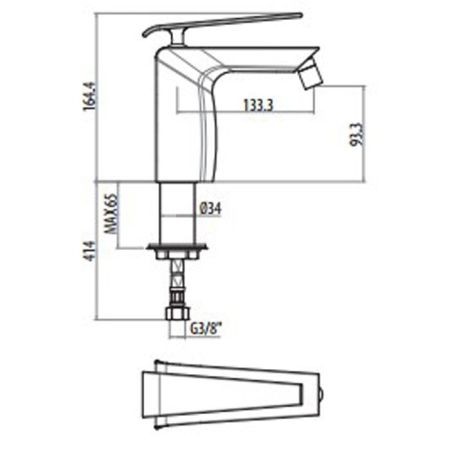 Gattoni Boomerang Смеситель для биде на 1отверстие, цвет хром, артикул 4552/45С0cr