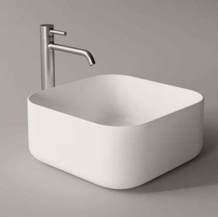 Alice Unica, накладная квадратная раковина 37х37х16,5h см, цвет белый глянцевый, артикул 32170101