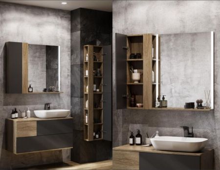 Зеркало АКВАТОН ТЕРРА 1A247002TEDY0 (85*70) (полка, дуб кантри), шт, артикул 1A247002TEDY0