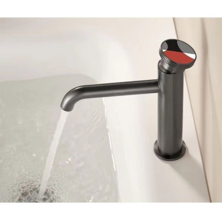 Смеситель для раковины Bronze de Luxe 9009GM-R, графит/красный