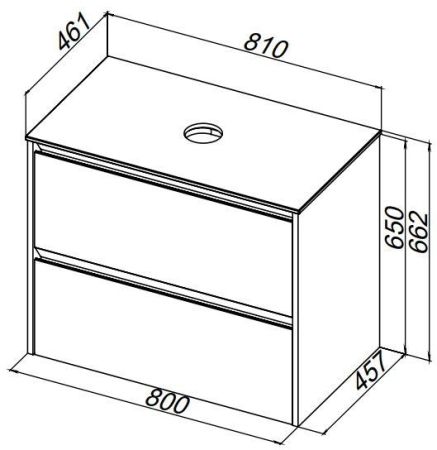 Столешница Allen Brau Activity 80 1.34022.K иск. камень белый, артикул 1.34022.K