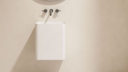 Zenon Aris, подвесная раковина квадратной формы, 42х42хh50 см, цвет белый матовый, артикул 4000.000.000.000.39673