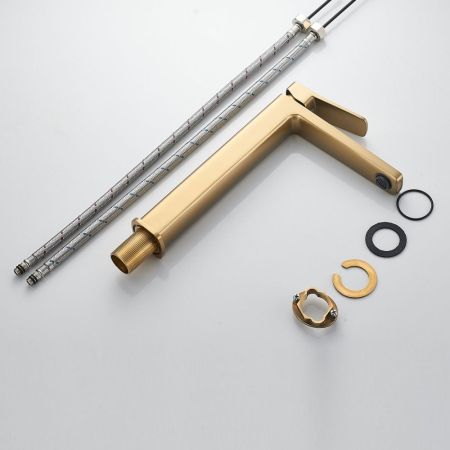 Смеситель для раковины Shevanik S9911G, золотой сатин, артикул S9911G