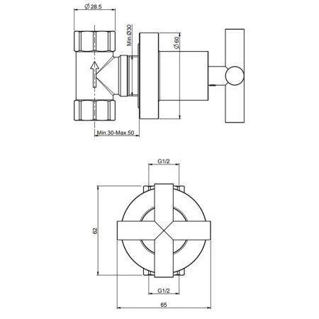 FIMA|Carlo Frattini Maxima Запорный вентиль, внешняя часть, цвет хром, артикул F5323/1CR