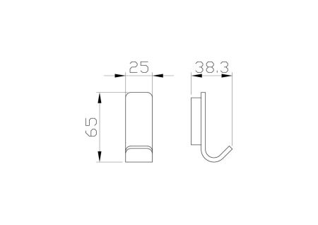 Крючок для ванной WONZON & WOGHAND LOTTE, Темный графит (WW-8315-BGM), артикул WW-8315-BGM