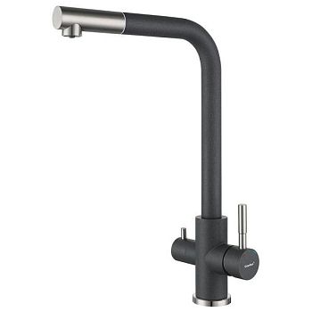Смеситель для кухни с подключением фильтра GranFest Z-5421, темно-серый