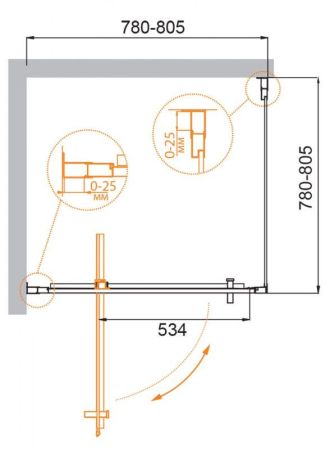 Душевой уголок CEZARES MOLVENO-A-1, артикул MOLVENO-A-1-80-C-Cr-IV