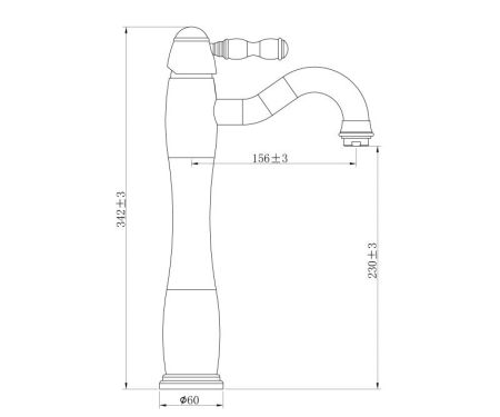 Комплект Bronze de Luxe: раковина Эмеральда 1382W со смесителем TIFFANY C912, артикул СЕТ3