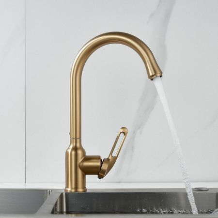 Смеситель для кухни Raffine F103G, золотой сатин