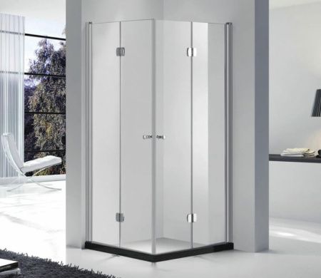 Душевой уголок Gemy Dutch Windmill S37193B-S37193B 80х80 профиль Хром стекло прозрачное